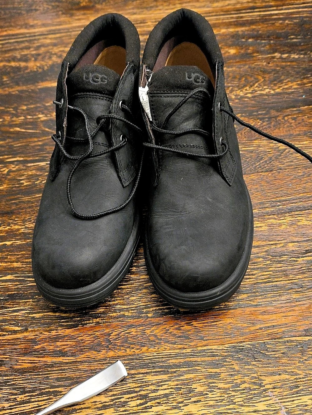 UGG Black Lace-Up Boots New Mens 10